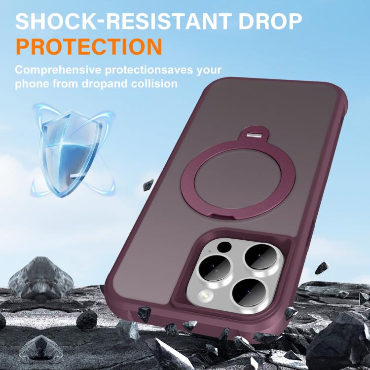 For iPhone 13 Pro Max Rotating Pivot Bracket Magnetic Phone Case