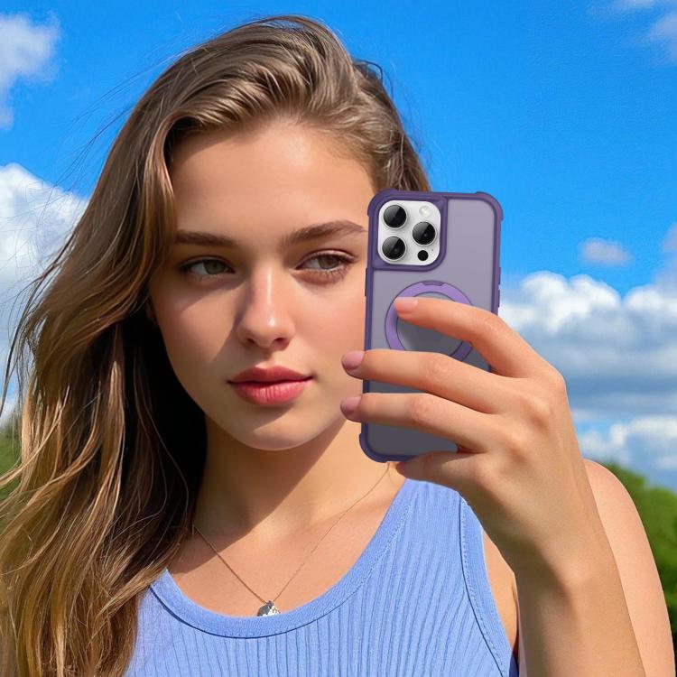 For iPhone 13 Pro Max Rotating Pivot Bracket Magnetic Phone Case