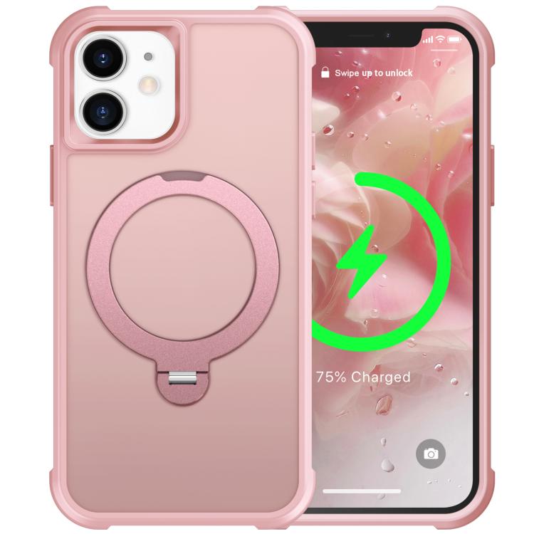 For iPhone 12 Rotating Pivot Bracket Magnetic Phone Case