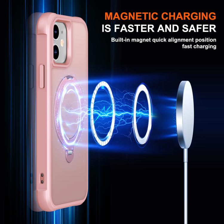 For iPhone 12 Rotating Pivot Bracket Magnetic Phone Case