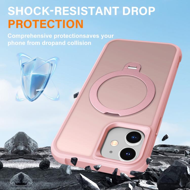 For iPhone 12 Rotating Pivot Bracket Magnetic Phone Case