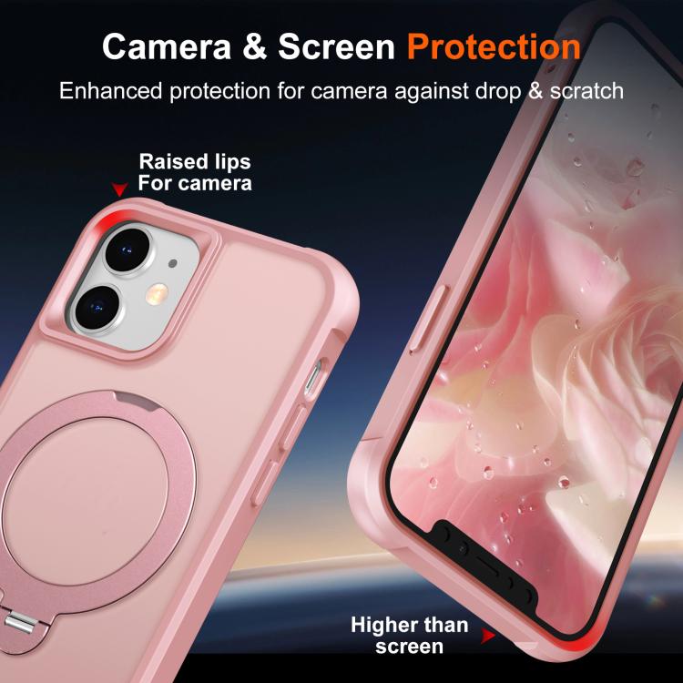 For iPhone 12 Rotating Pivot Bracket Magnetic Phone Case
