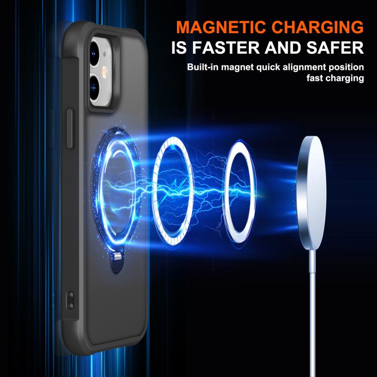 For iPhone 12 Rotating Pivot Bracket Magnetic Phone Case