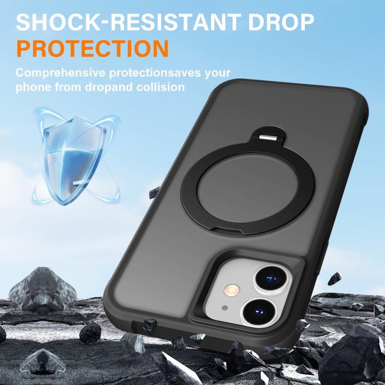 For iPhone 12 Rotating Pivot Bracket Magnetic Phone Case