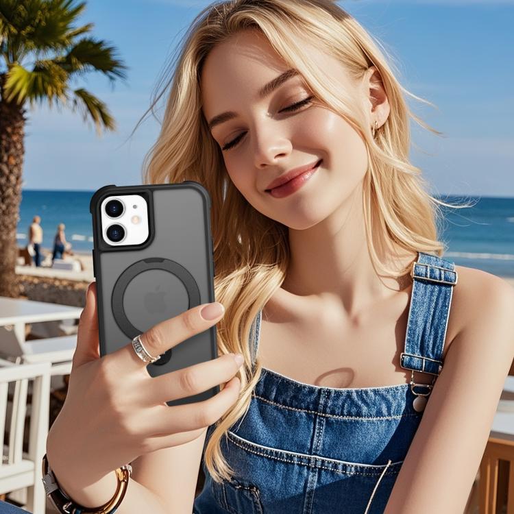For iPhone 12 Rotating Pivot Bracket Magnetic Phone Case