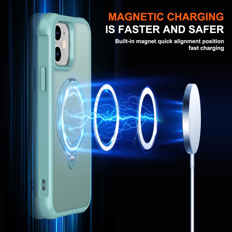 For iPhone 12 Rotating Pivot Bracket Magnetic Phone Case