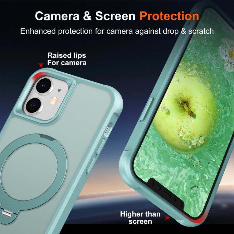 For iPhone 12 Rotating Pivot Bracket Magnetic Phone Case