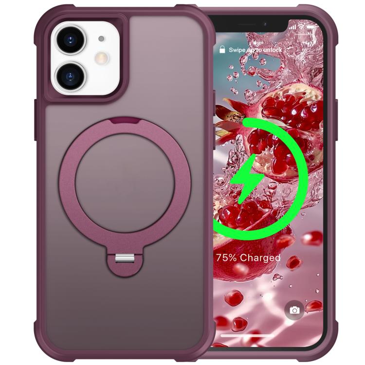For iPhone 12 Rotating Pivot Bracket Magnetic Phone Case