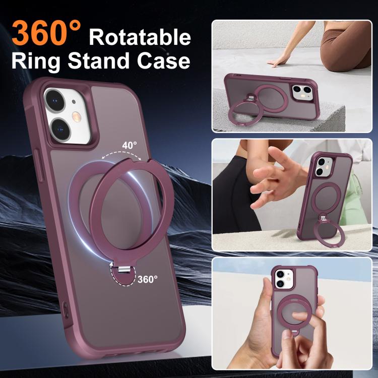 For iPhone 12 Rotating Pivot Bracket Magnetic Phone Case