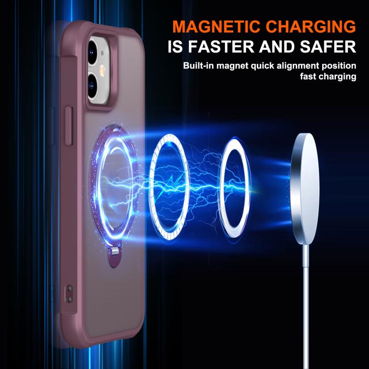 For iPhone 12 Rotating Pivot Bracket Magnetic Phone Case