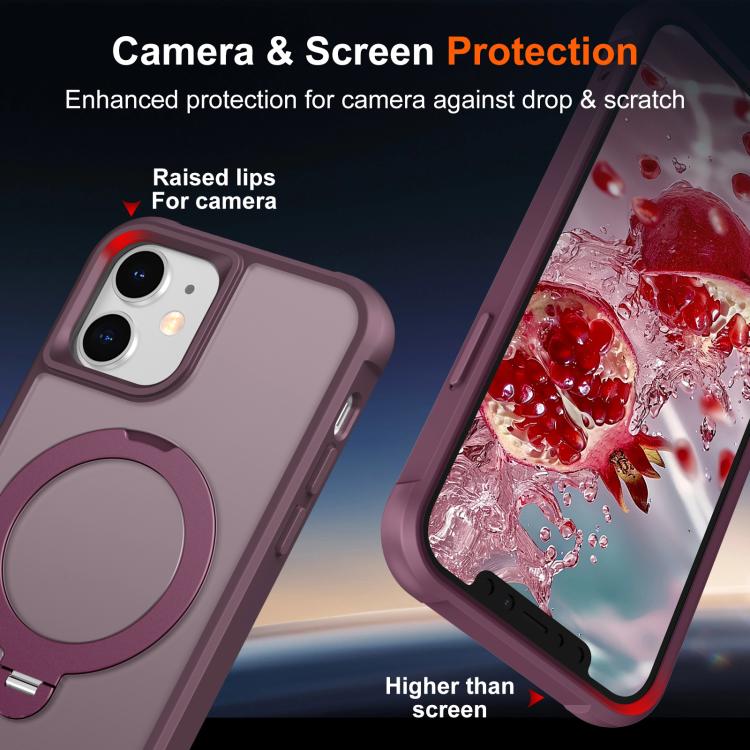 For iPhone 12 Rotating Pivot Bracket Magnetic Phone Case