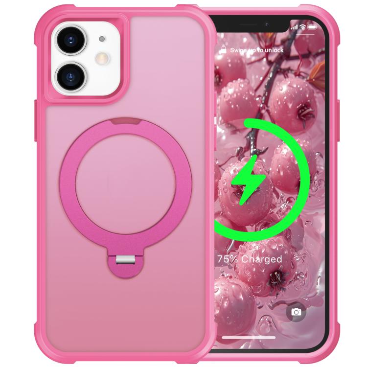 For iPhone 12 Rotating Pivot Bracket Magnetic Phone Case