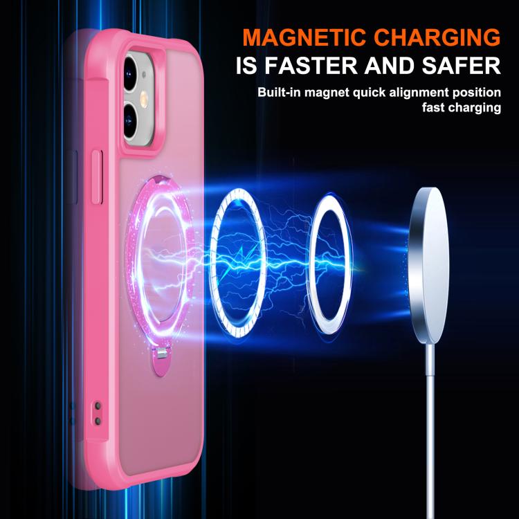For iPhone 12 Rotating Pivot Bracket Magnetic Phone Case