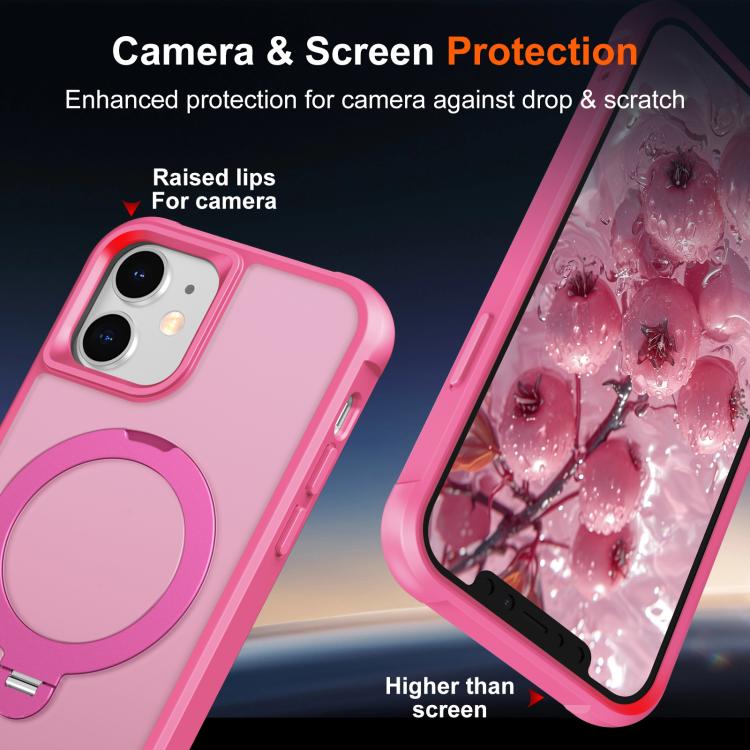 For iPhone 12 Rotating Pivot Bracket Magnetic Phone Case