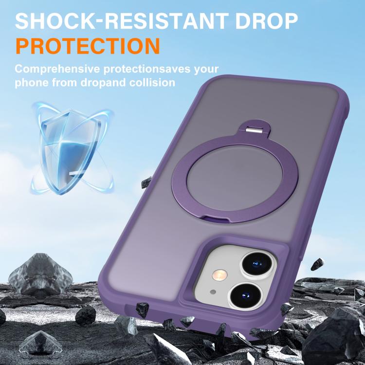 For iPhone 12 Rotating Pivot Bracket Magnetic Phone Case