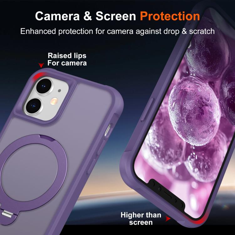 For iPhone 12 Rotating Pivot Bracket Magnetic Phone Case
