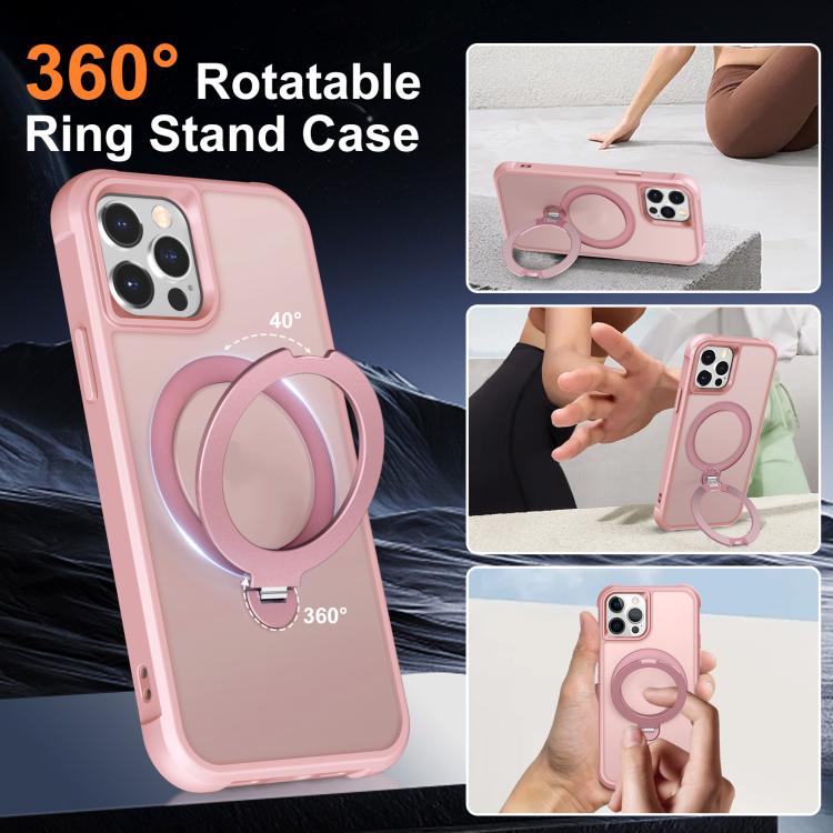 For iPhone 12 Pro Rotating Pivot Bracket Magnetic Phone Case