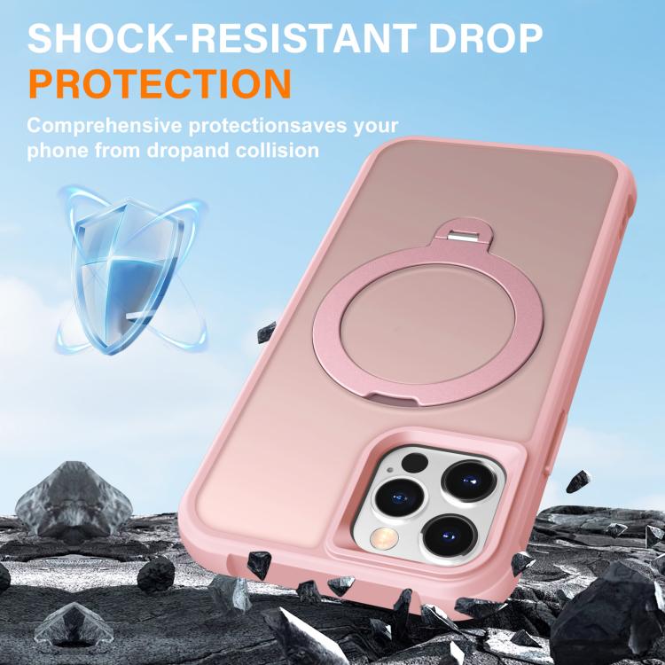 For iPhone 12 Pro Rotating Pivot Bracket Magnetic Phone Case