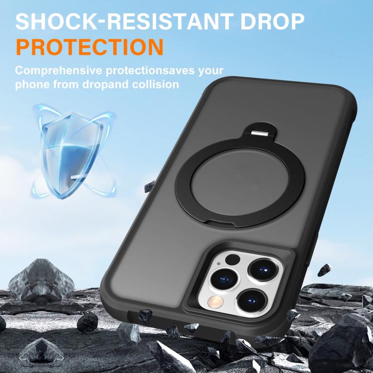 For iPhone 12 Pro Rotating Pivot Bracket Magnetic Phone Case