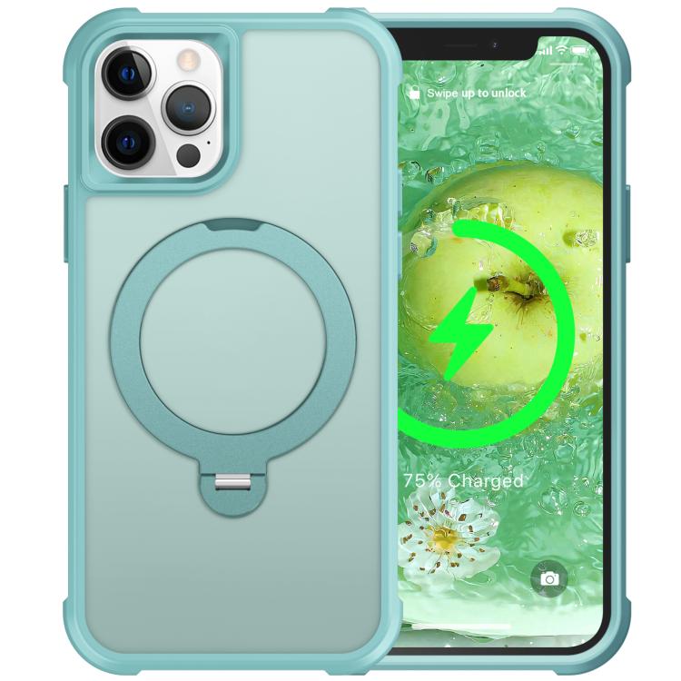 For iPhone 12 Pro Rotating Pivot Bracket Magnetic Phone Case