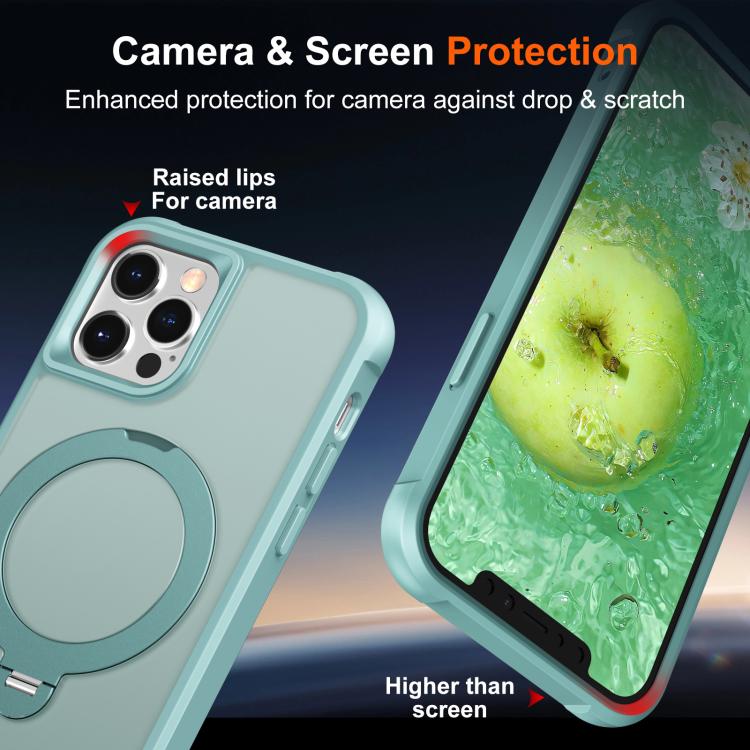 For iPhone 12 Pro Rotating Pivot Bracket Magnetic Phone Case
