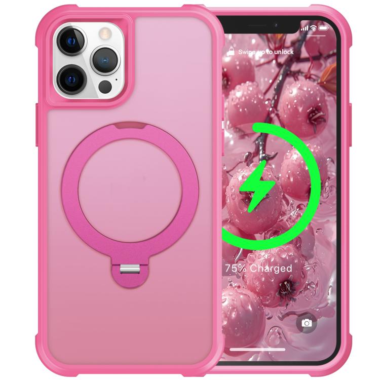 For iPhone 12 Pro Rotating Pivot Bracket Magnetic Phone Case