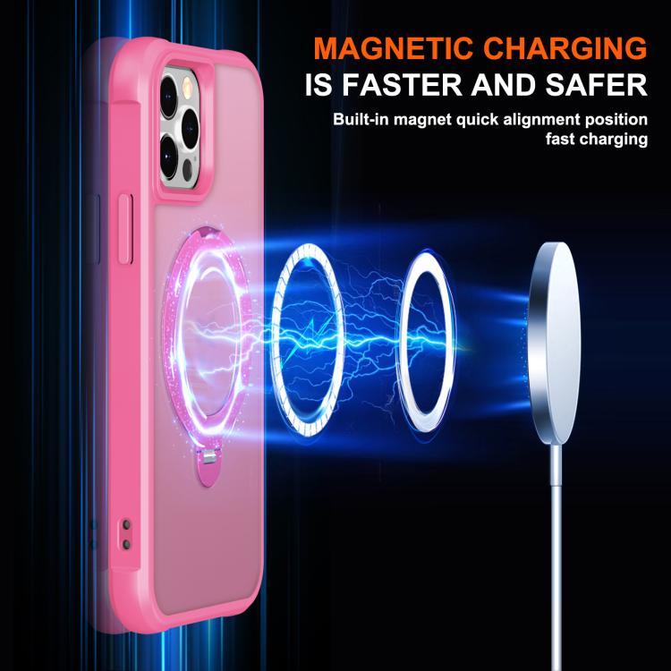 For iPhone 12 Pro Rotating Pivot Bracket Magnetic Phone Case