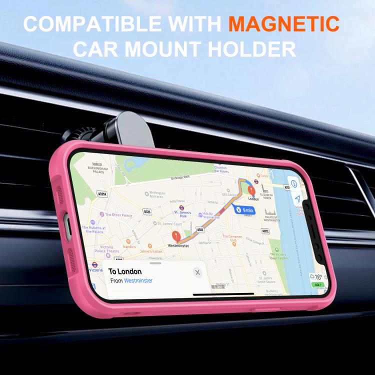 For iPhone 12 Pro Rotating Pivot Bracket Magnetic Phone Case