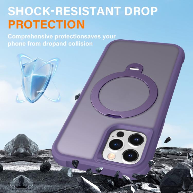 For iPhone 12 Pro Rotating Pivot Bracket Magnetic Phone Case