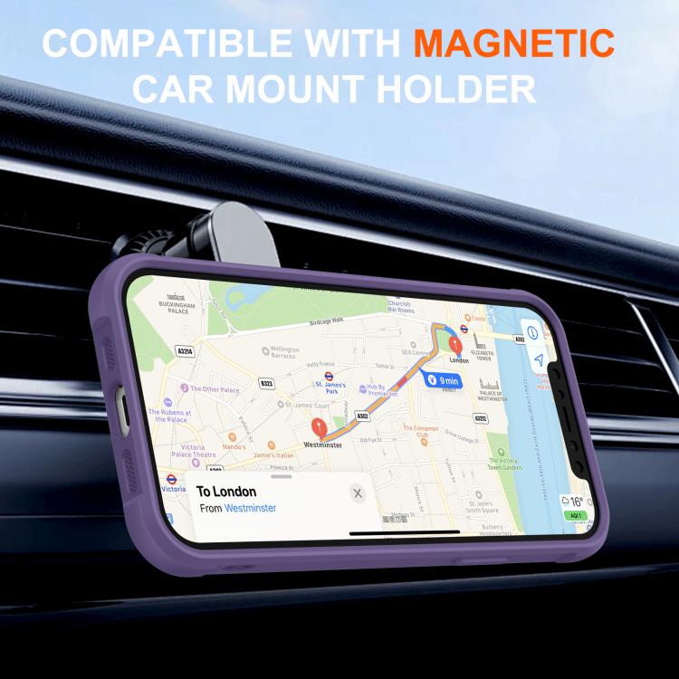 For iPhone 12 Pro Rotating Pivot Bracket Magnetic Phone Case