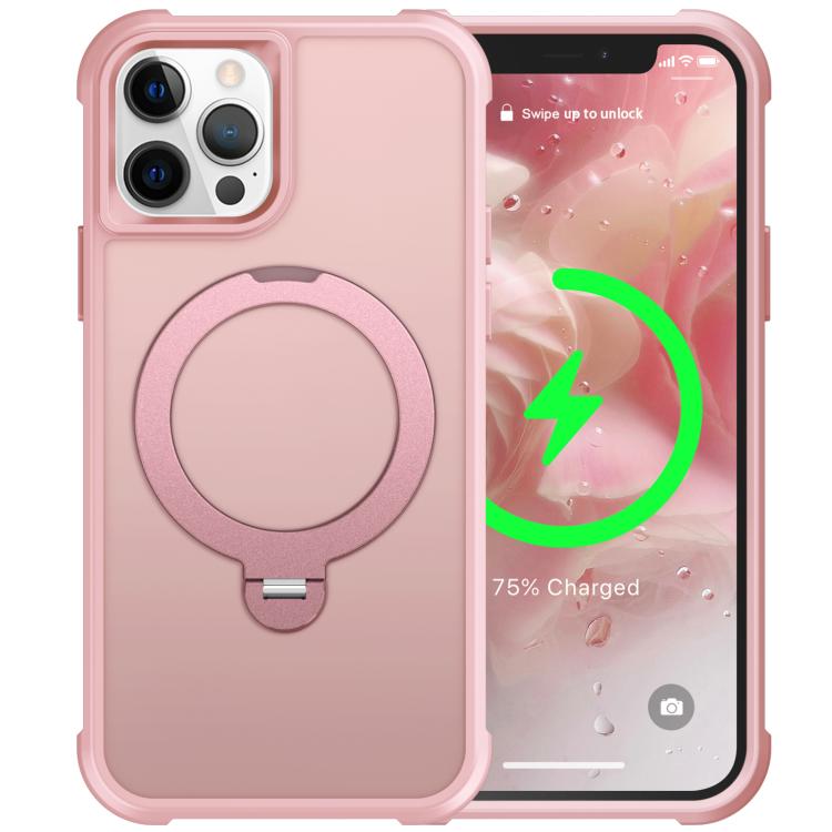 For iPhone 12 Pro Max Rotating Pivot Bracket Magnetic Phone Case