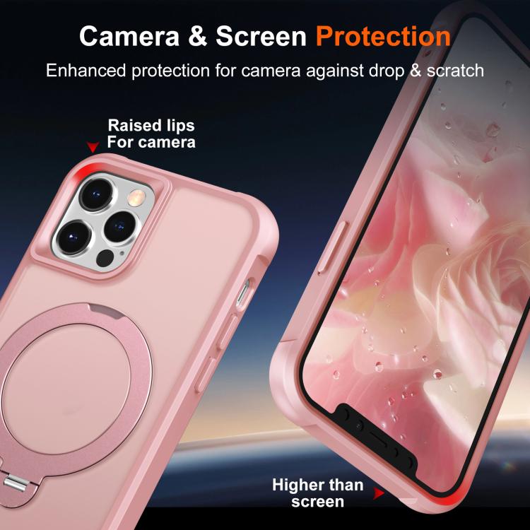 For iPhone 12 Pro Max Rotating Pivot Bracket Magnetic Phone Case