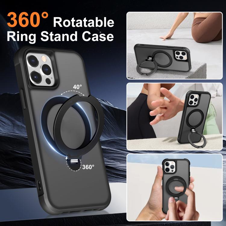 For iPhone 12 Pro Max Rotating Pivot Bracket Magnetic Phone Case