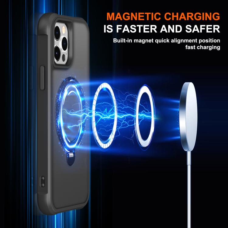 For iPhone 12 Pro Max Rotating Pivot Bracket Magnetic Phone Case
