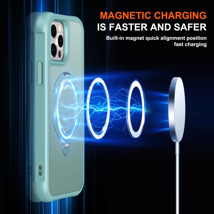 For iPhone 12 Pro Max Rotating Pivot Bracket Magnetic Phone Case