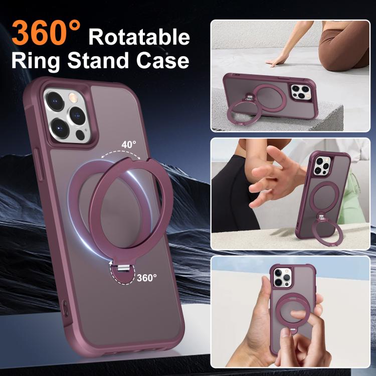 For iPhone 12 Pro Max Rotating Pivot Bracket Magnetic Phone Case