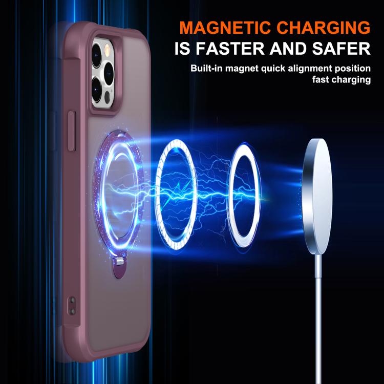 For iPhone 12 Pro Max Rotating Pivot Bracket Magnetic Phone Case