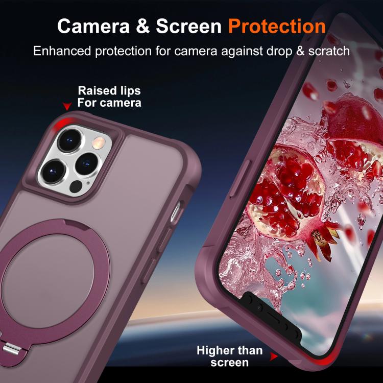 For iPhone 12 Pro Max Rotating Pivot Bracket Magnetic Phone Case