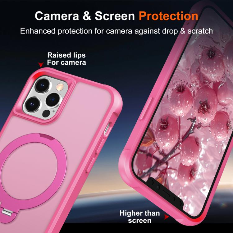 For iPhone 12 Pro Max Rotating Pivot Bracket Magnetic Phone Case