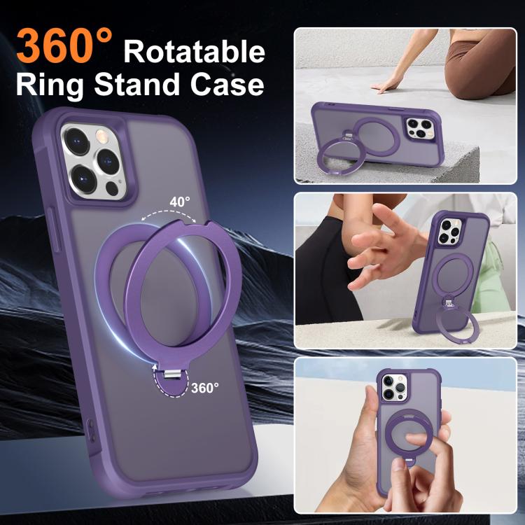 For iPhone 12 Pro Max Rotating Pivot Bracket Magnetic Phone Case