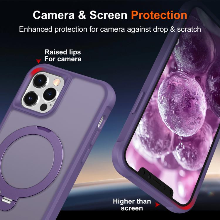 For iPhone 12 Pro Max Rotating Pivot Bracket Magnetic Phone Case