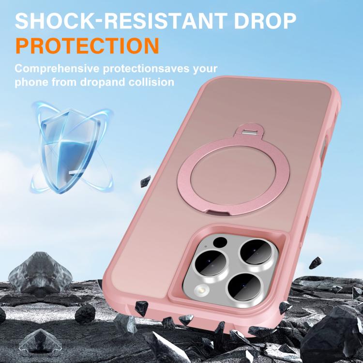 For iPhone 16 Pro Max Rotating Pivot Bracket Magnetic Phone Case