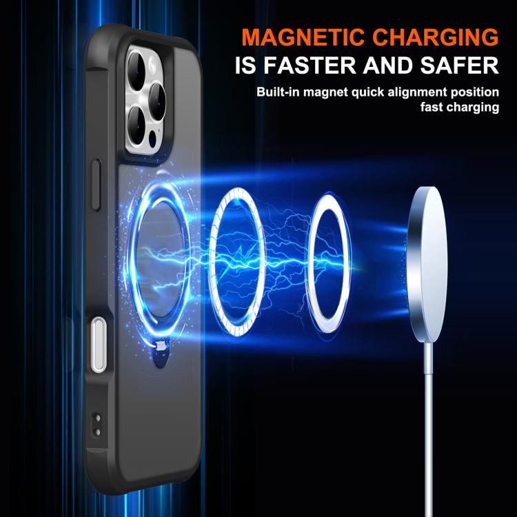 For iPhone 16 Pro Max Rotating Pivot Bracket Magnetic Phone Case