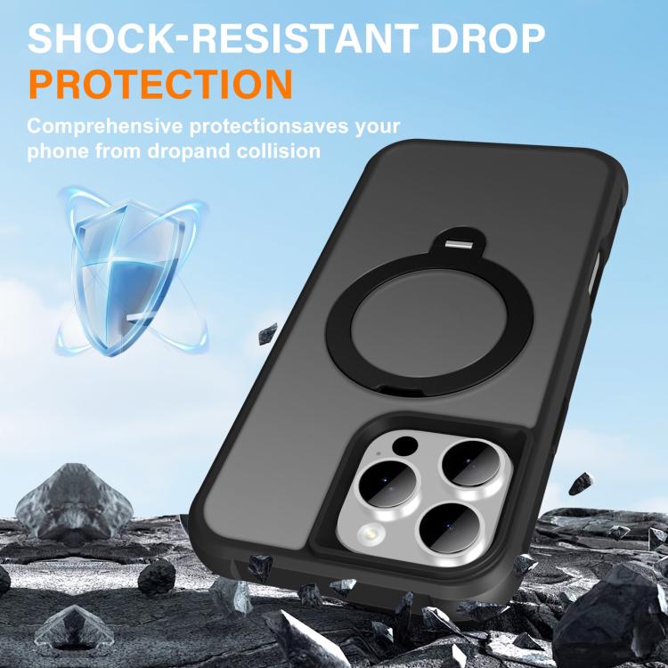 For iPhone 16 Pro Max Rotating Pivot Bracket Magnetic Phone Case