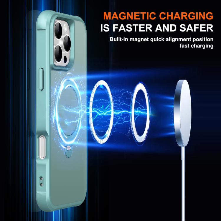 For iPhone 16 Pro Max Rotating Pivot Bracket Magnetic Phone Case