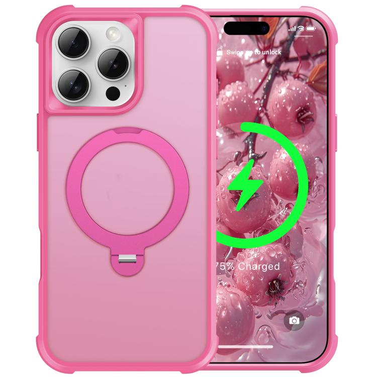 For iPhone 16 Pro Max Rotating Pivot Bracket Magnetic Phone Case