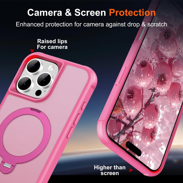 For iPhone 16 Pro Max Rotating Pivot Bracket Magnetic Phone Case
