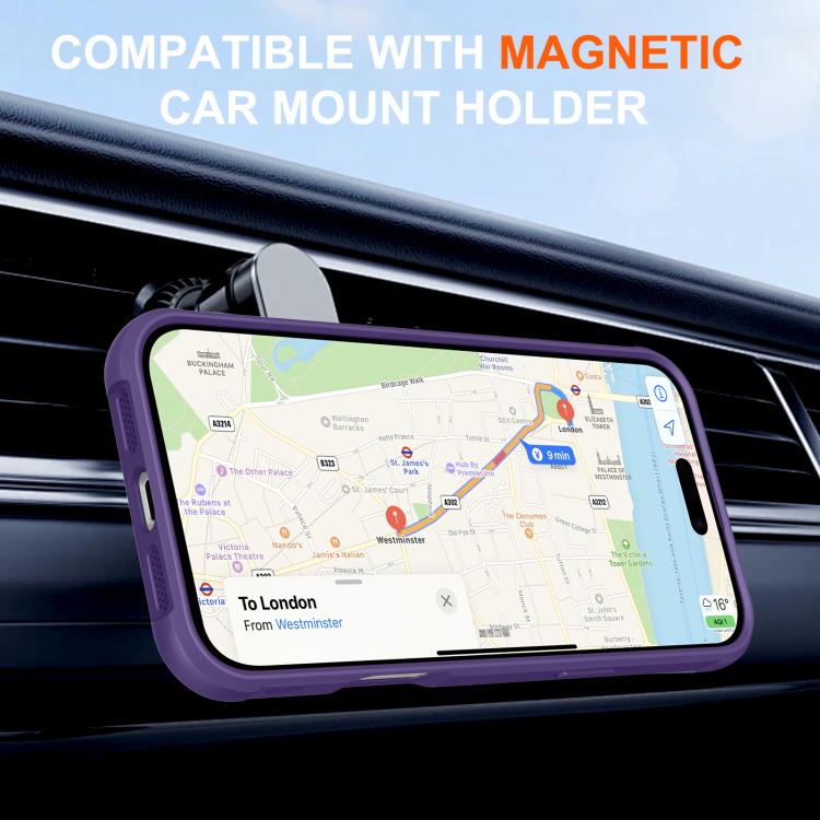 For iPhone 16 Pro Max Rotating Pivot Bracket Magnetic Phone Case