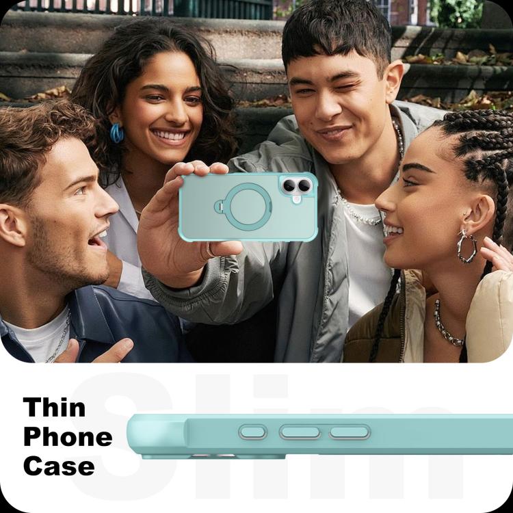 For iPhone 16 Plus Rotating Pivot Bracket Magnetic Phone Case