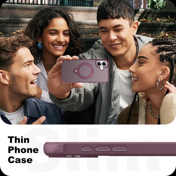 For iPhone 16 Plus Rotating Pivot Bracket Magnetic Phone Case